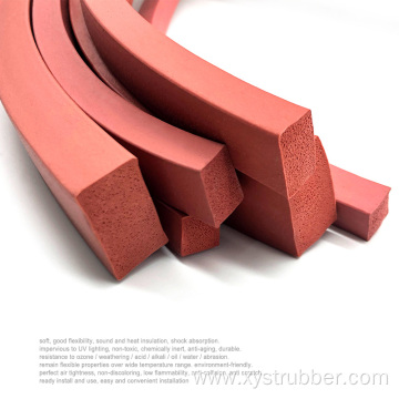 Flexible shock absorption sponge foam silicone seal strip